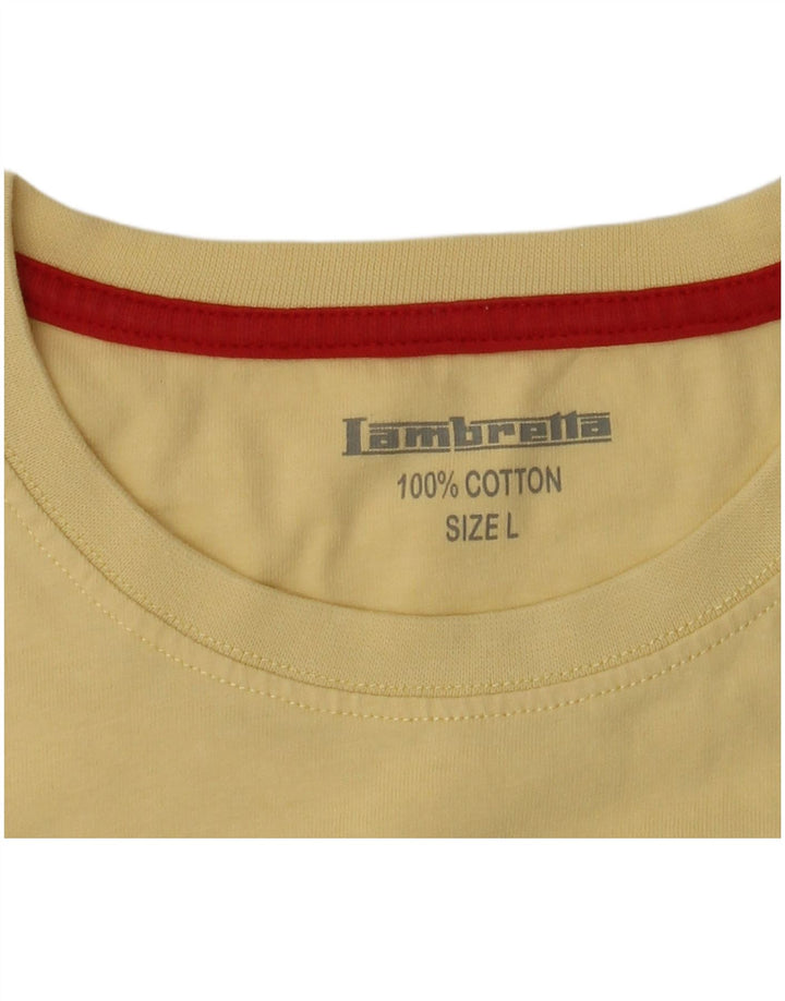 T-shirt grafica da uomo Lambretta Top grande in cotone giallo