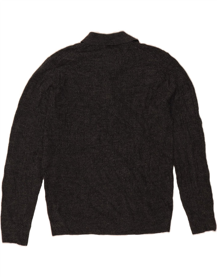 DOCKERS Mens Polo Neck Jumper Sweater Medium Grey Acrylic Vintage Dockers and Second-Hand Dockers from Messina Hembry 