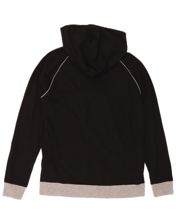 Maglione con cappuccio e zip da uomo Hugo Boss in cotone color block nero medio