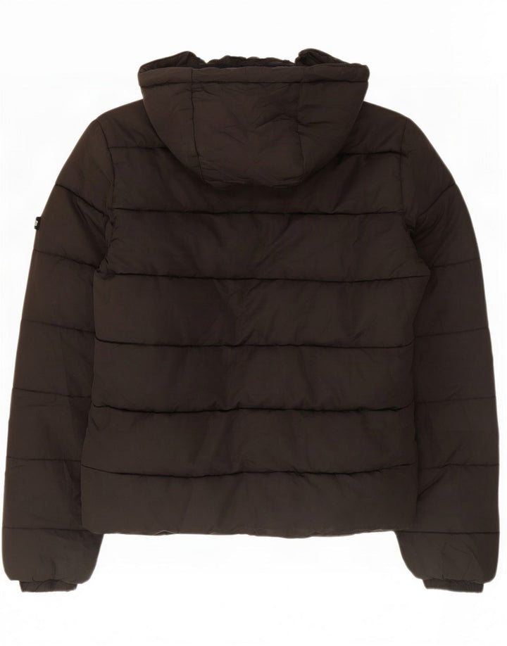 Giacca imbottita con cappuccio da donna Superdry UK 14 grande poliestere nero