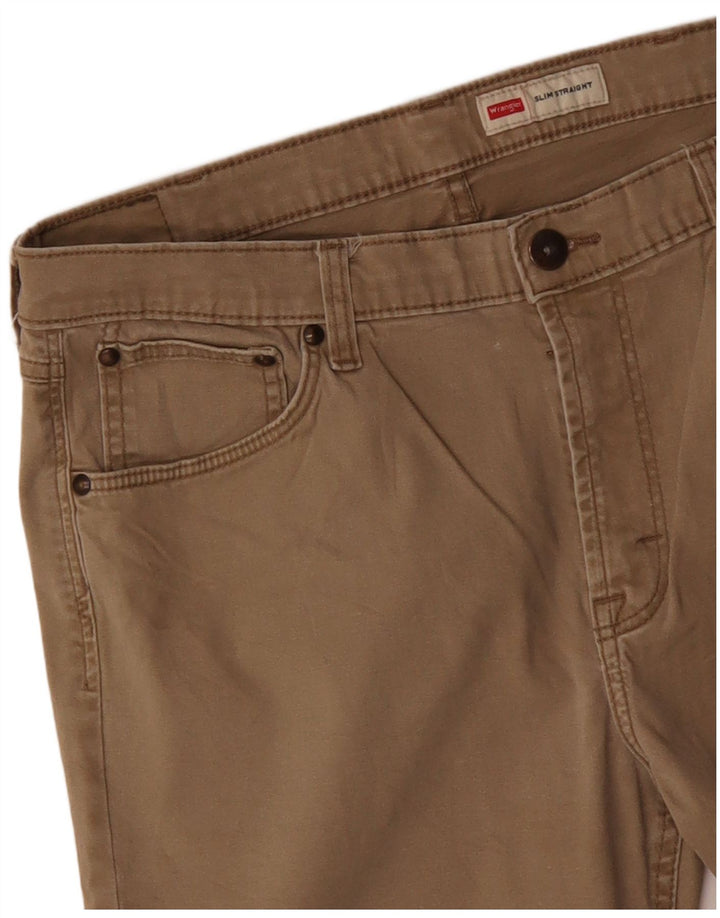 Pantaloni casual dritti slim da uomo WRANGLER W36 L29 Beige