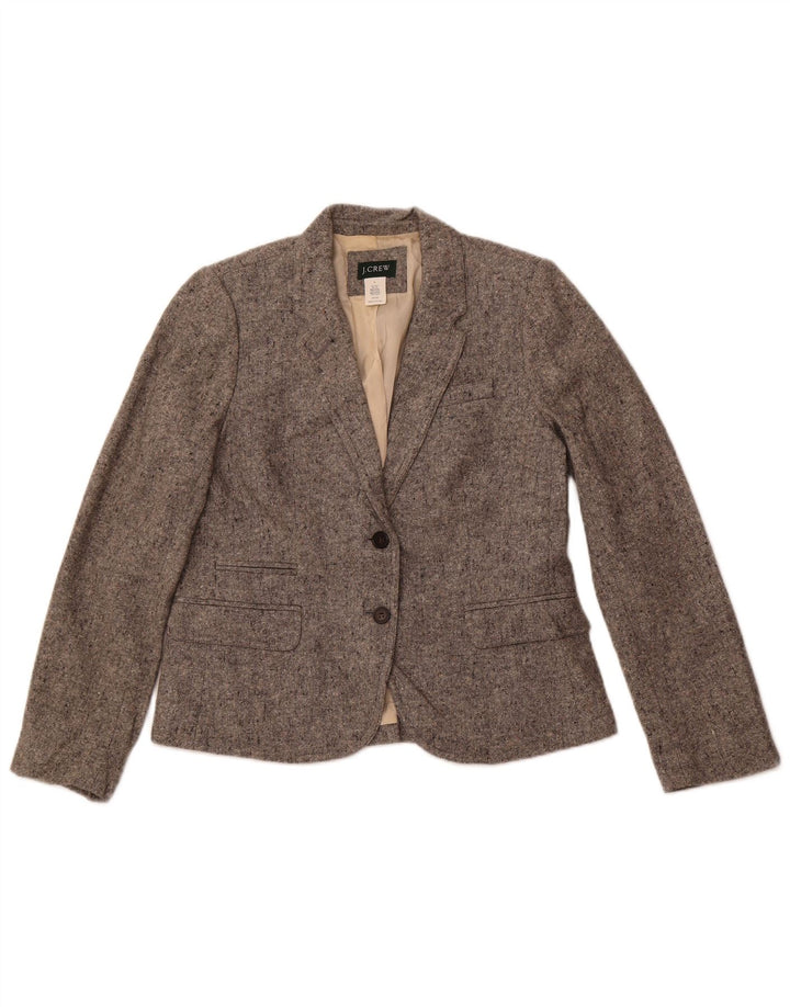 J. CREW Giacca blazer da donna a 2 bottoni US 8 Lana screziata grigio medio