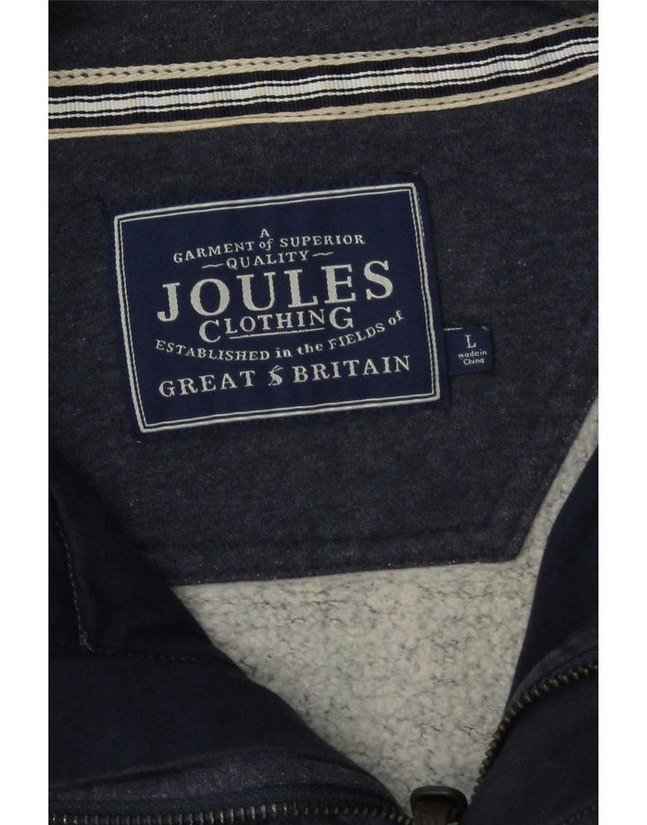 JOULES Mens Zip Neck Sweatshirt Jumper Large Navy Blue Cotton Vintage Joules and Second-Hand Joules from Messina Hembry 