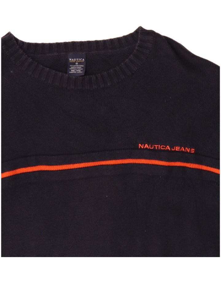 Maglione maglione girocollo da uomo NAUTICA 2XL cotone blu navy
