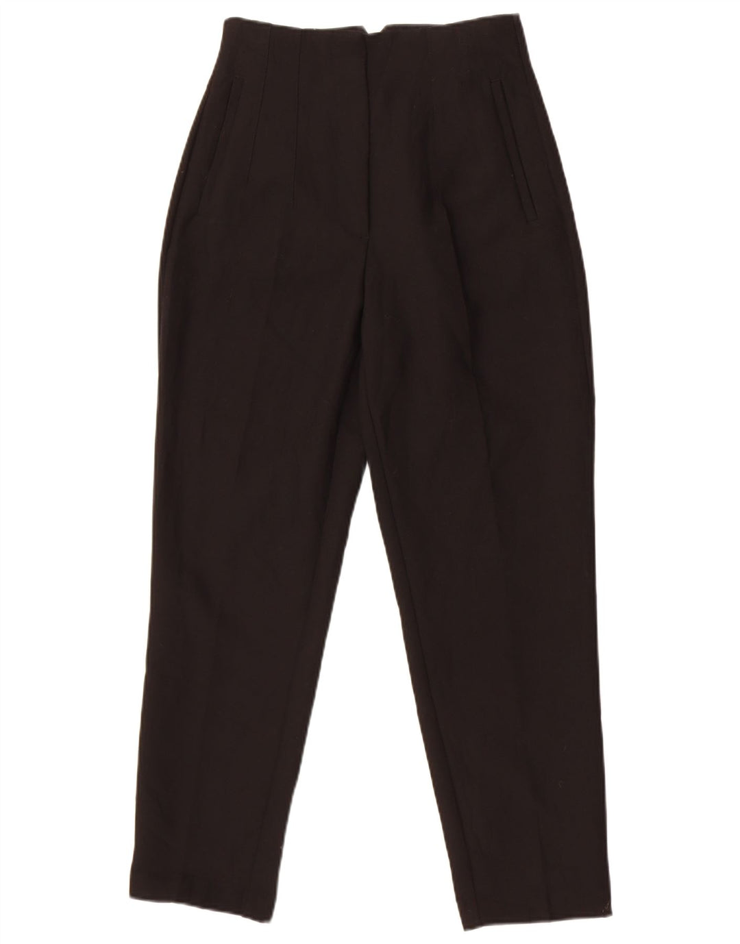 Pantaloni da abito slim a vita alta da donna Zara piccoli W26 L26 poliestere nero