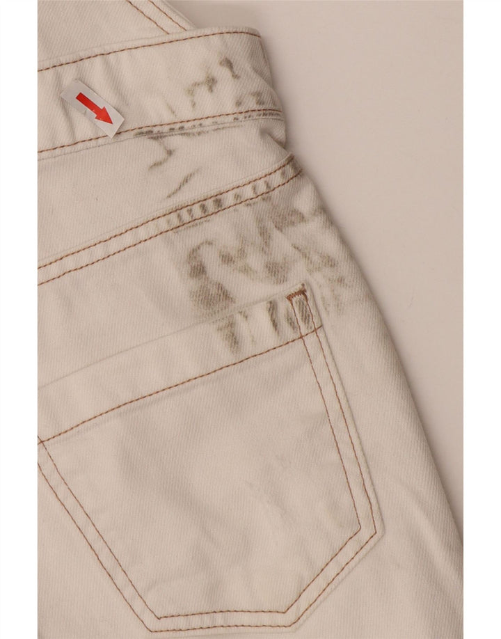 Pantaloncini salopette da donna White Stuff UK 8 piccoli W30 cotone bianco