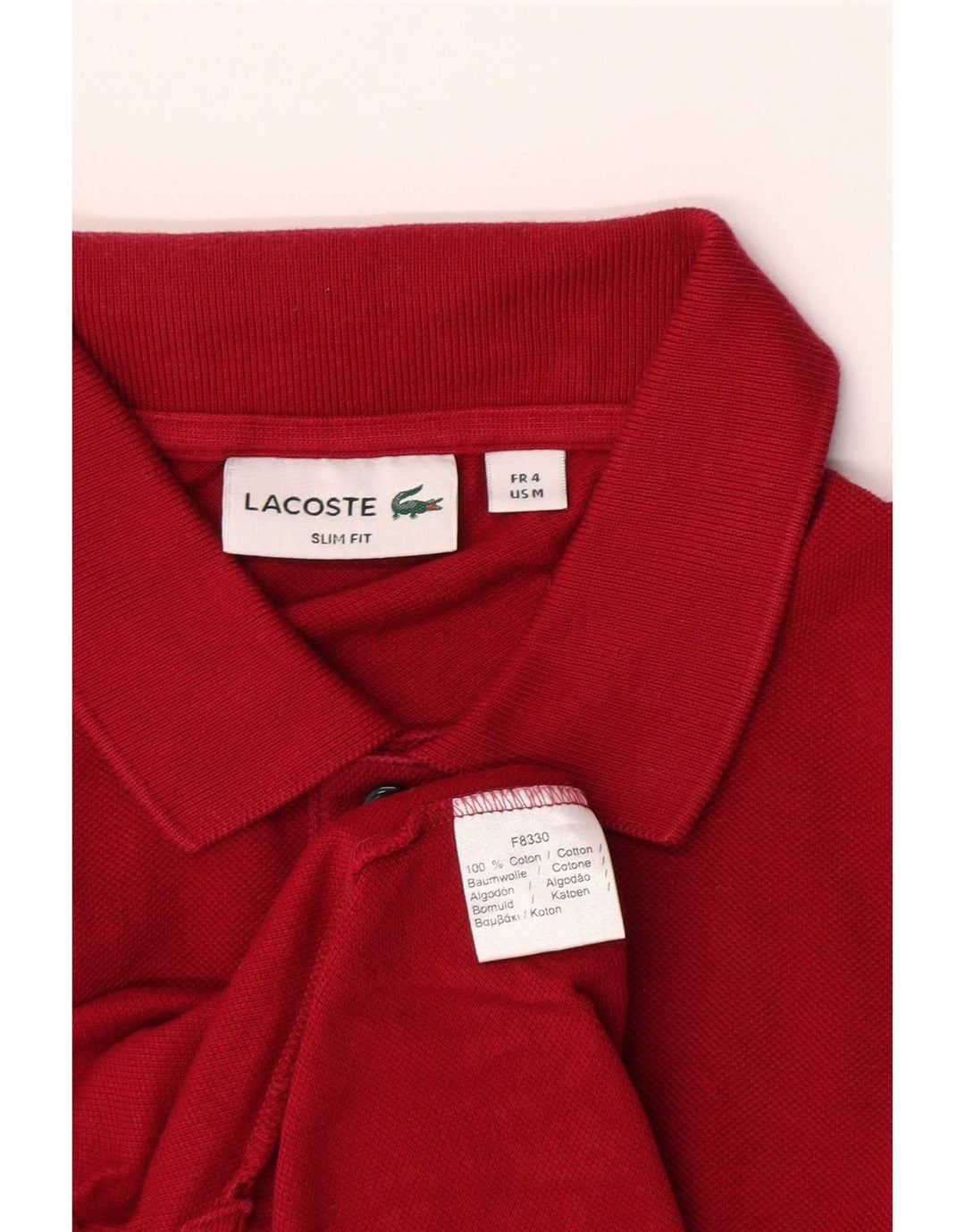 Polo da uomo slim fit Lacoste taglia 4 colore rosso medio