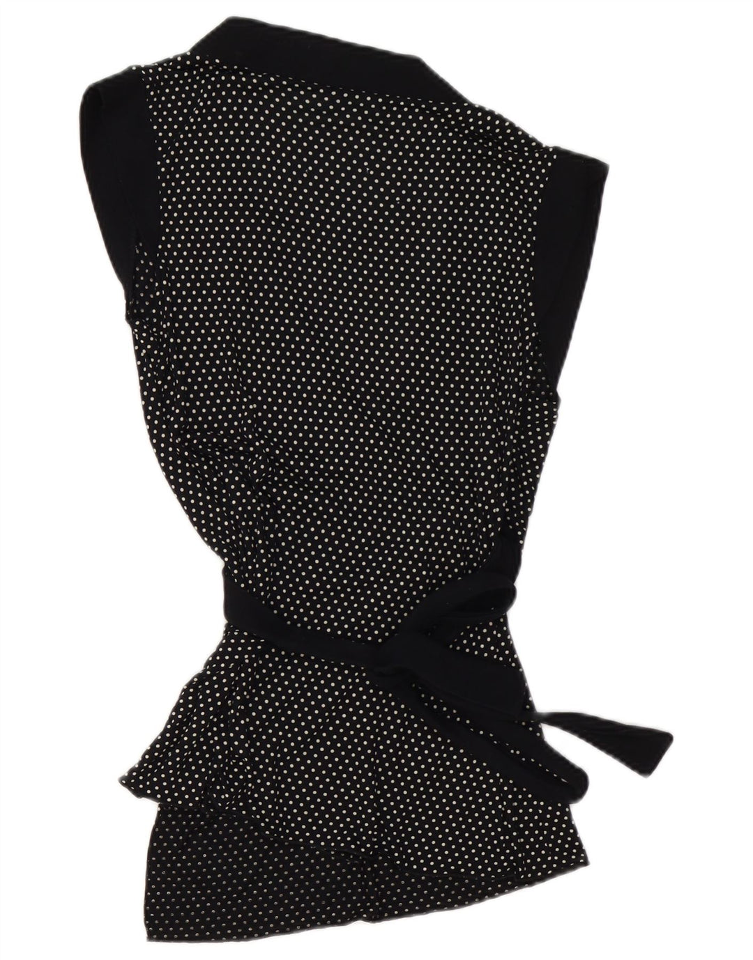 KOOKAI Cardigan senza maniche avvolgente da donna Top US 3 piccolo pois nero