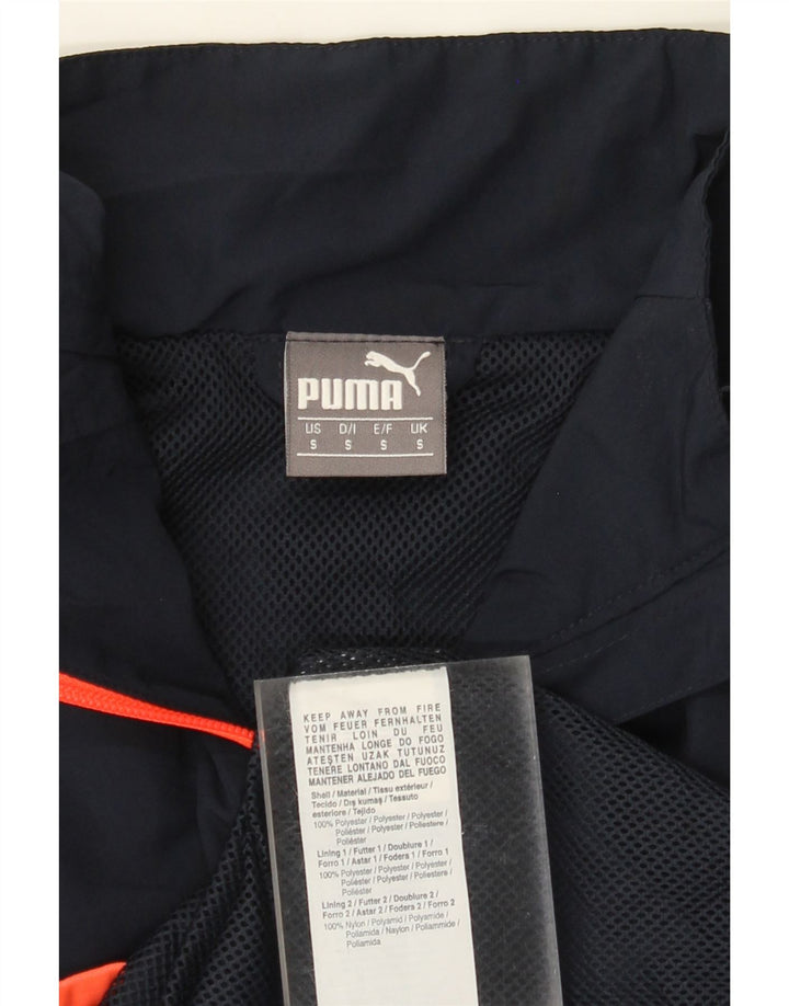Giacca da ginnastica da uomo PUMA piccola in poliestere blu navy