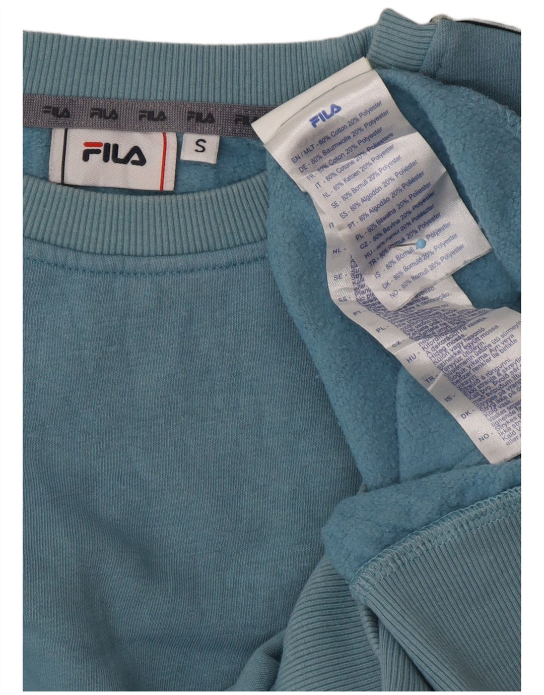 FILA Felpa grafica da uomo Maglione piccolo blu in cotone color block