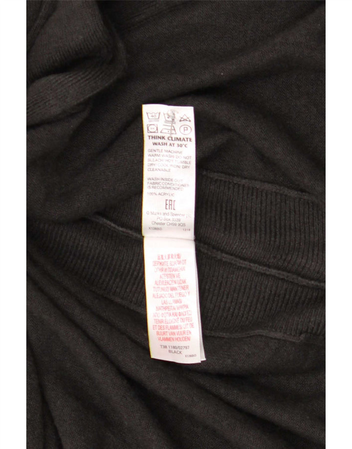 Maglione cardigan lungo da donna Marks & Spencer UK 14 medio nero