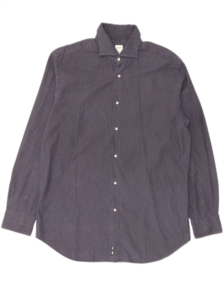 Camicia BOOGIE da uomo Milano Custom Fit 2XL Cotone pied de poule blu navy
