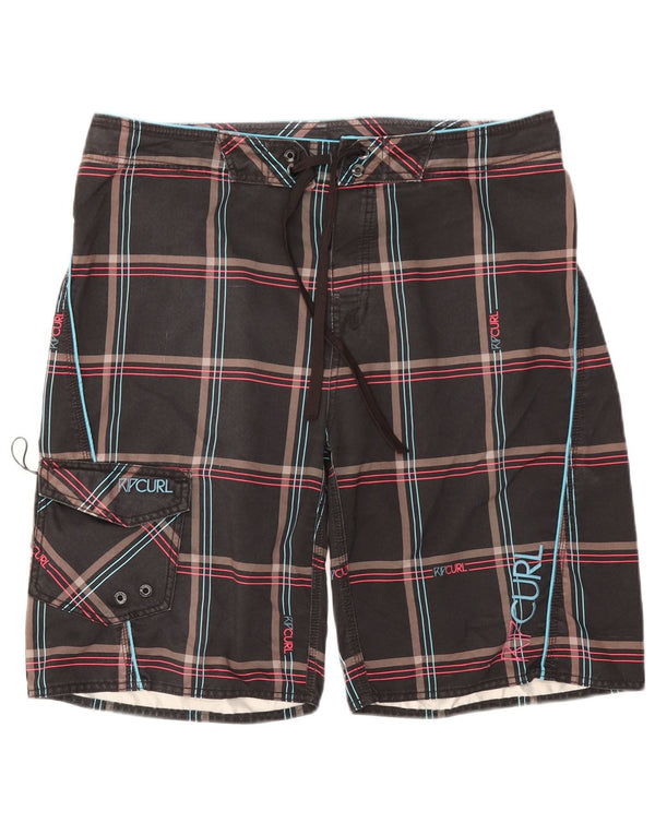 Pantaloncini da bagno grafici da uomo Rip Curl XL a quadri grigi