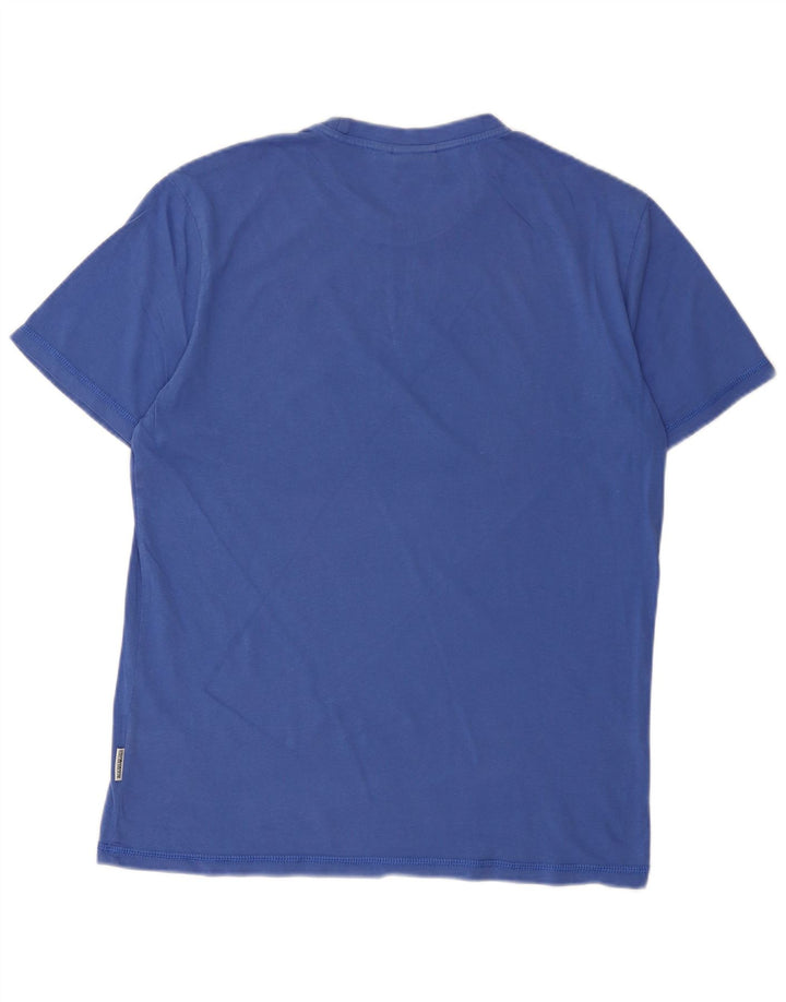 T-shirt grafica da uomo Napapijri Top grande in cotone blu