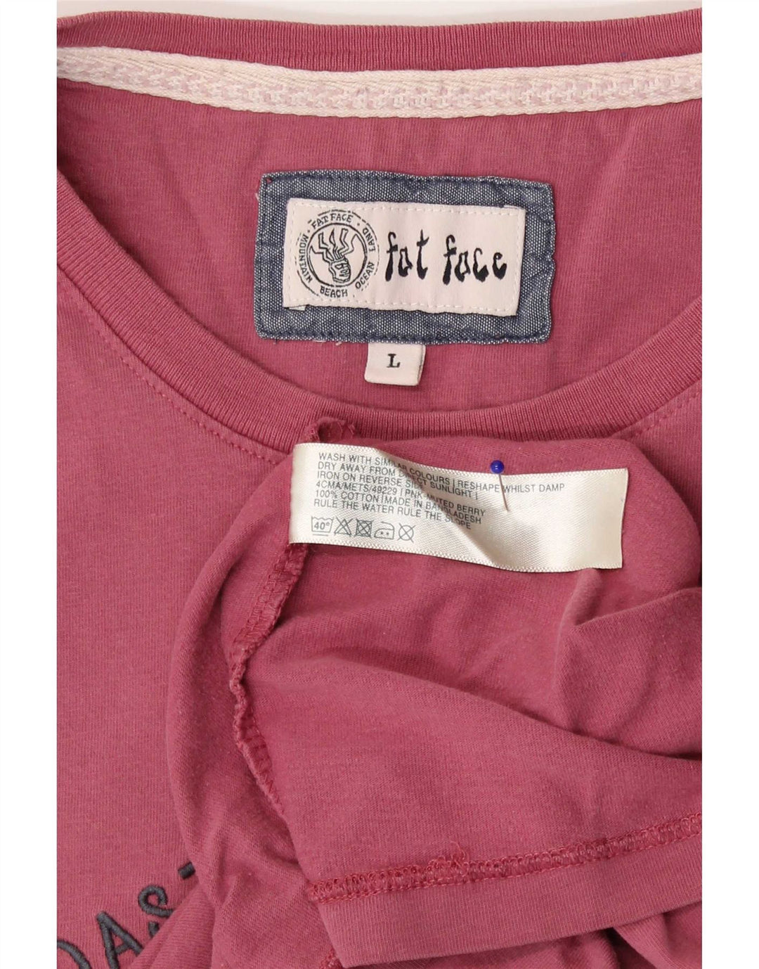 T-shirt grafica da uomo Fat Face Top grande in cotone rosso