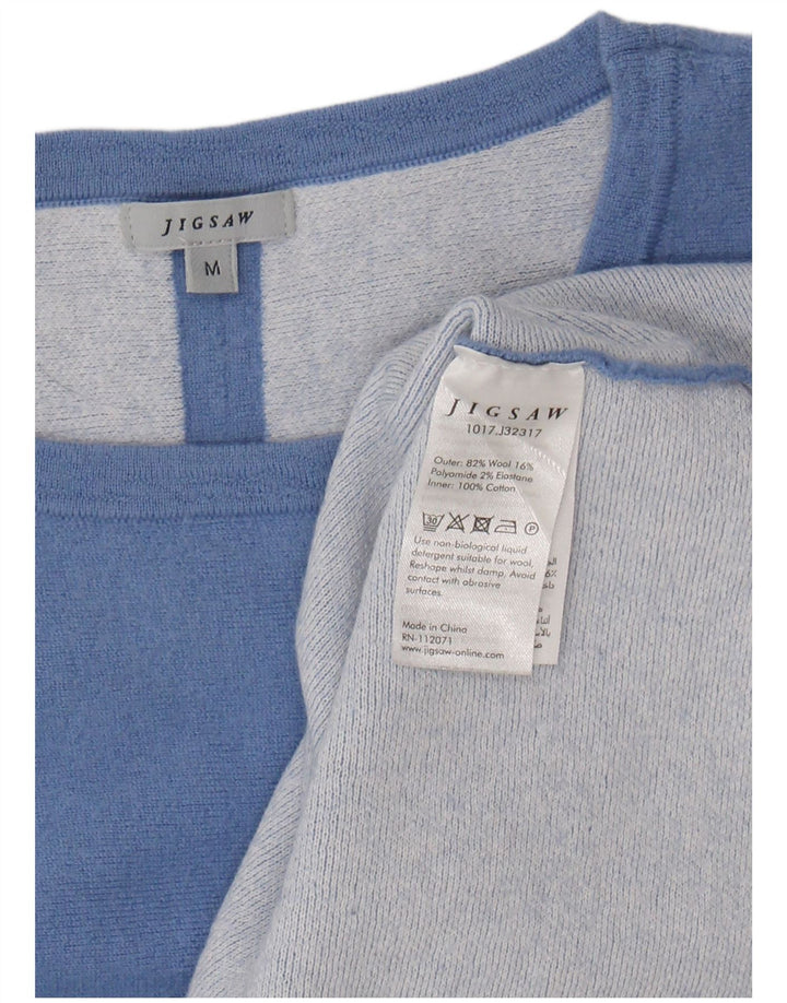 JIGSAW Womens Oversized Crew Neck Jumper Sweater UK 14 Medium Blue