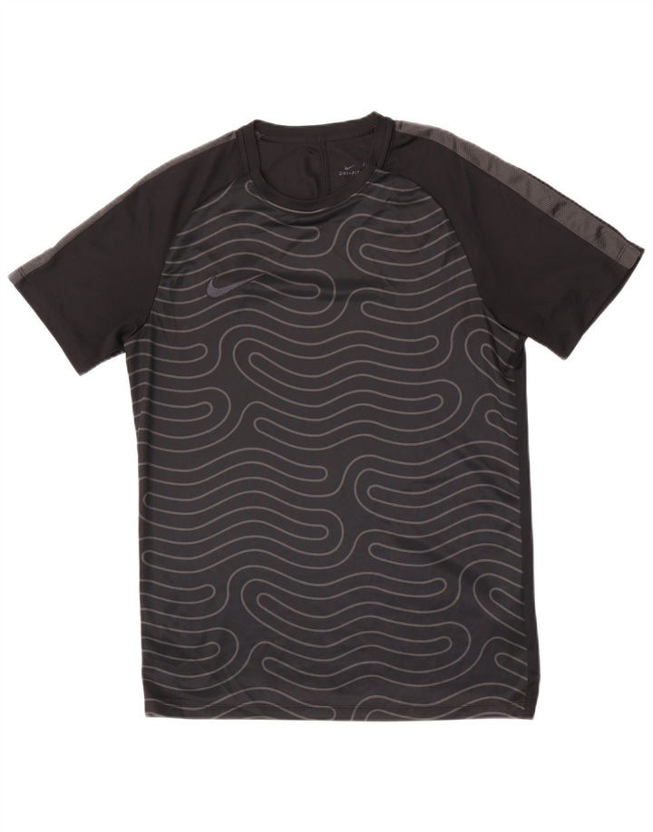 T-shirt Nike da uomo Dri Fit Top in poliestere geometrico nero medio