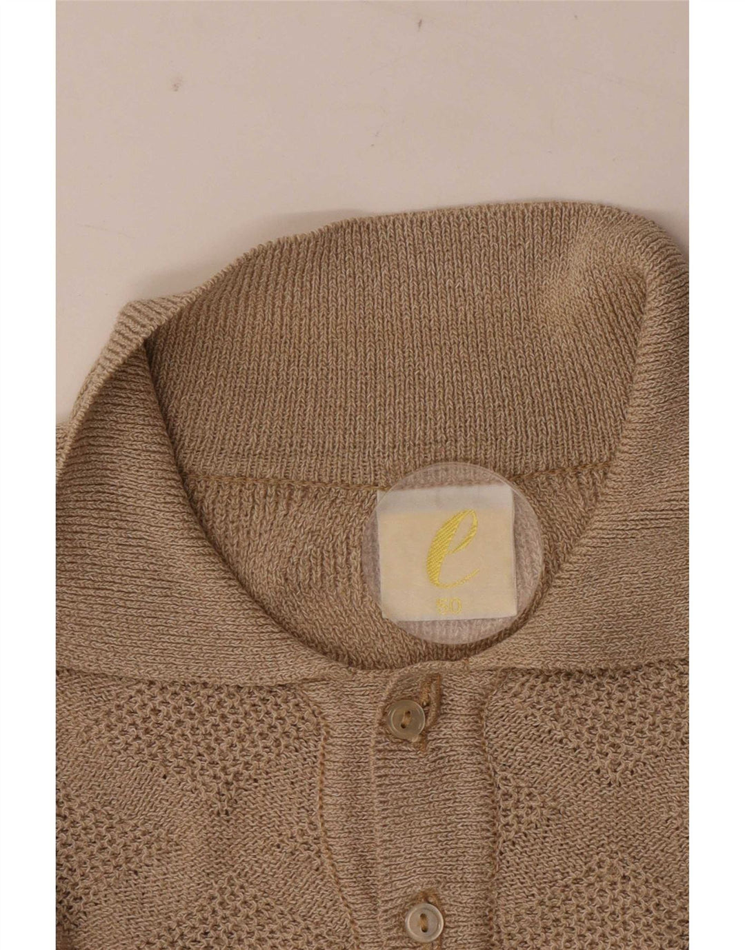 Maglione vintage da uomo con collo alto IT 50 Beige medio