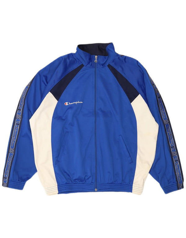 Giacca superiore della tuta grafica da uomo Champion 2XL Poliestere color block blu