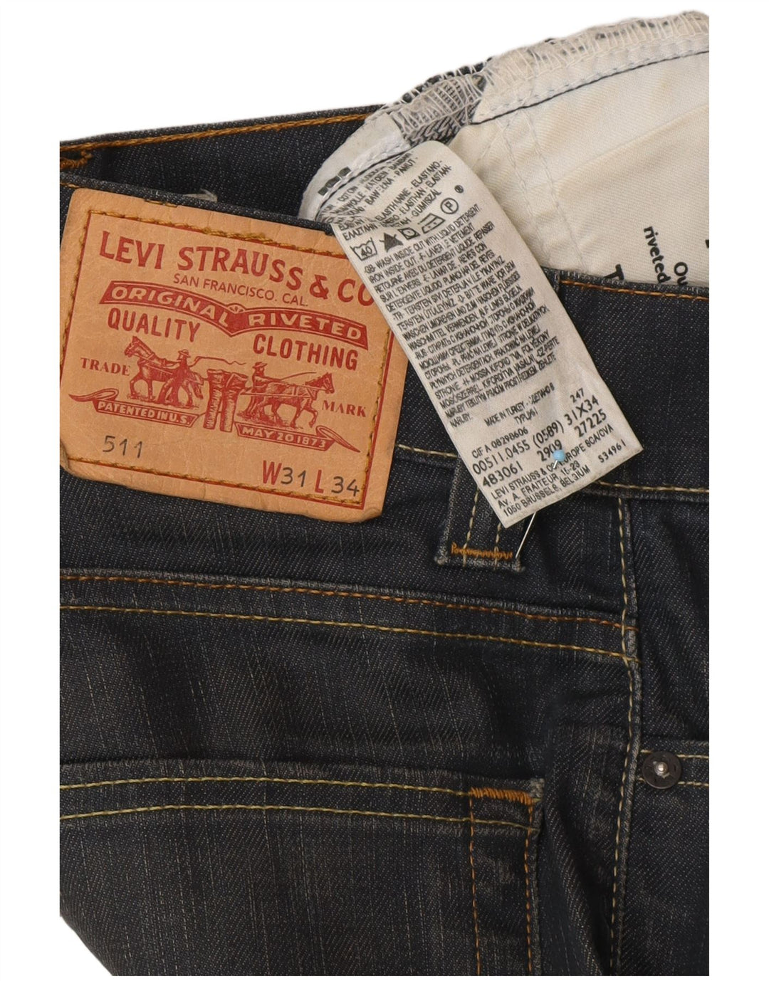 LEVI'S Jeans 511 slim da uomo W31 L28 cotone blu navy