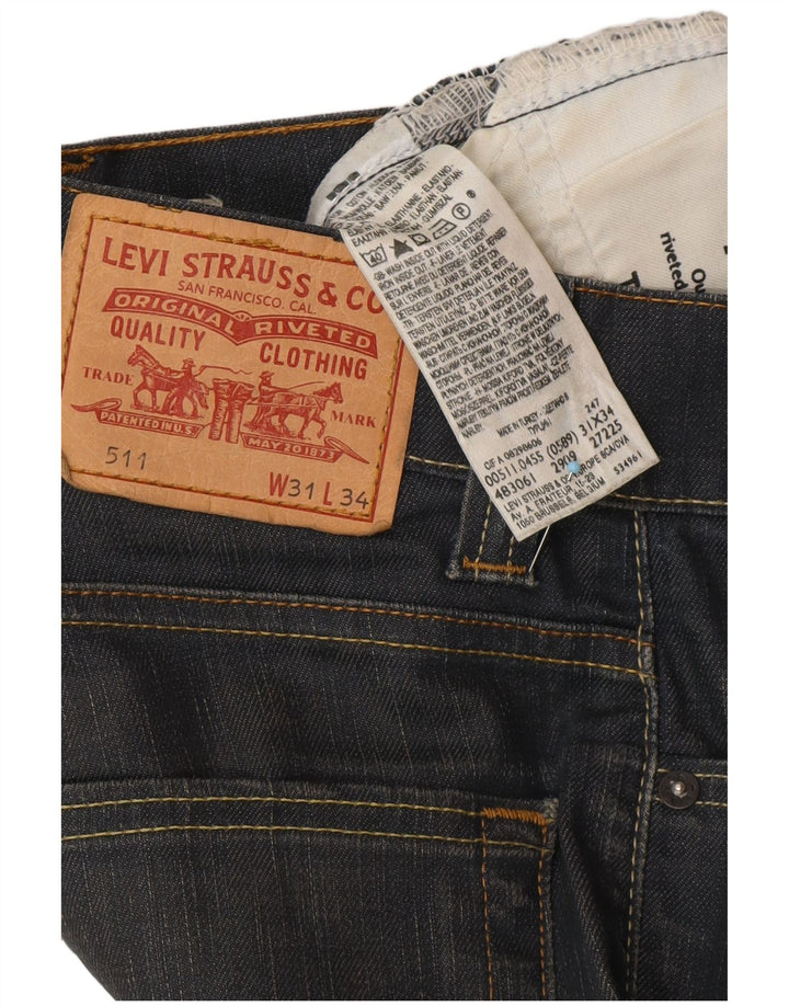 LEVI'S Jeans 511 slim da uomo W31 L28 cotone blu navy