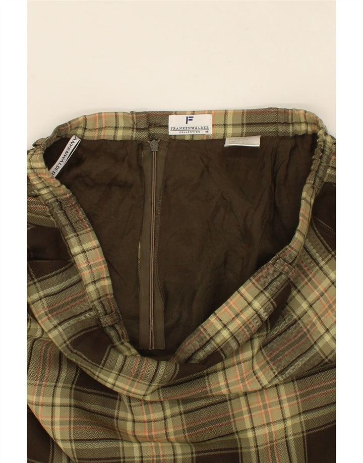 FRANKENWALDER Womens Pencil Skirt IT 46 Large W36 Brown Plaid Polyester Vintage Frankenwalder and Second-Hand Frankenwalder from Messina Hembry 