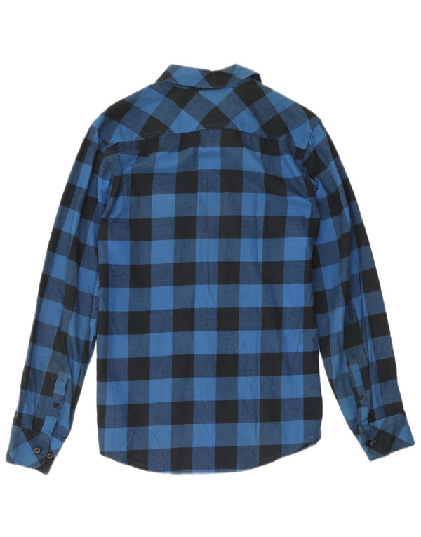 Camicia in flanella da uomo Adidas piccola in cotone a quadretti blu