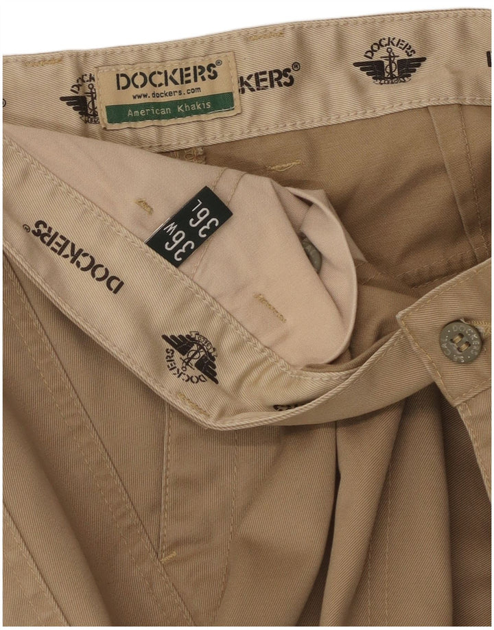 Pantaloni cargo dritti color kaki da uomo Dockers W36 L29 in cotone beige