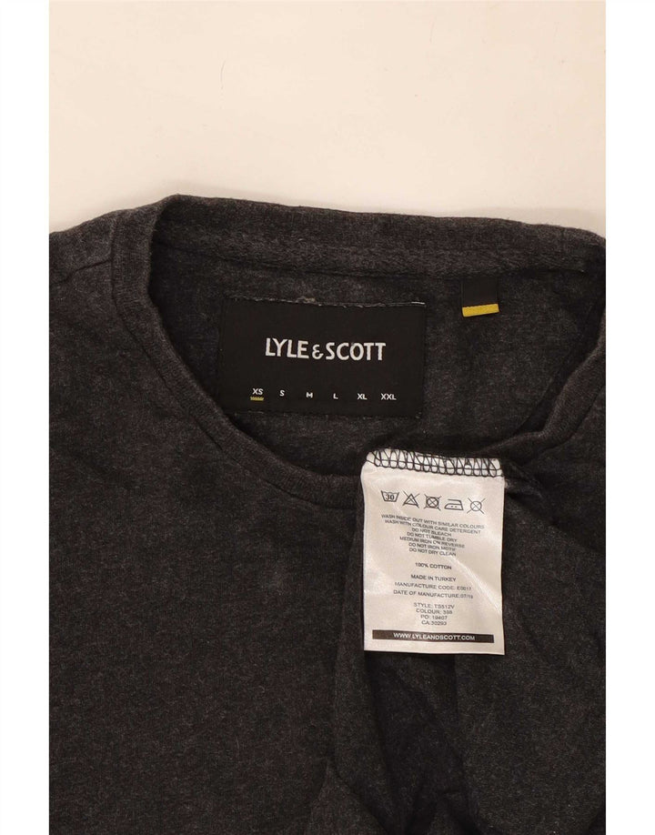 Lyle & Scott Top da uomo a maniche lunghe XS in cotone grigio