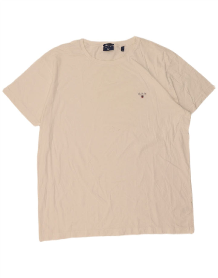 Gant T-shirt da uomo vestibilità regolare Top 3XL cotone bianco