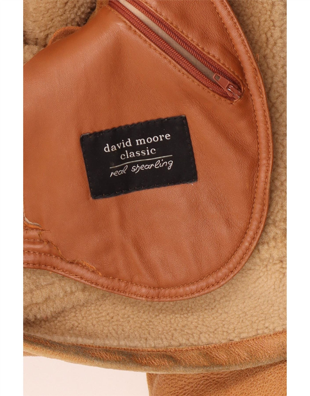 Giacca in shearling da uomo David Moore EU 50 Shearling marrone grande