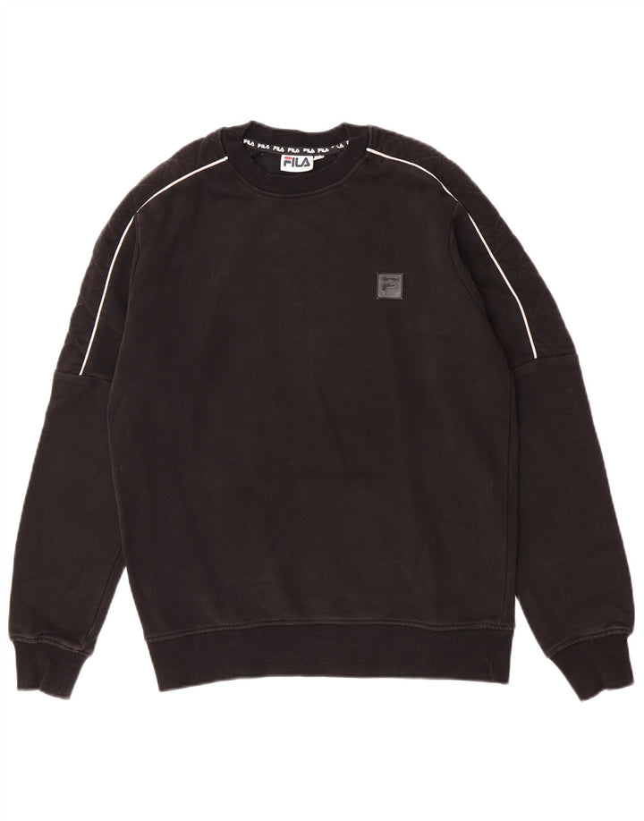Felpa Fila da uomo vestibilità ampia maglione XS nero a righe