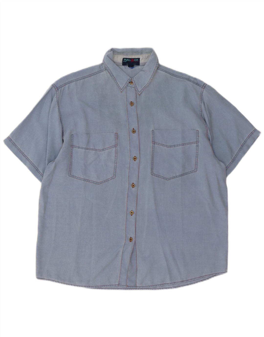 Camicia oversize a maniche corte da donna Ball On IT 38 XS Blu Seta