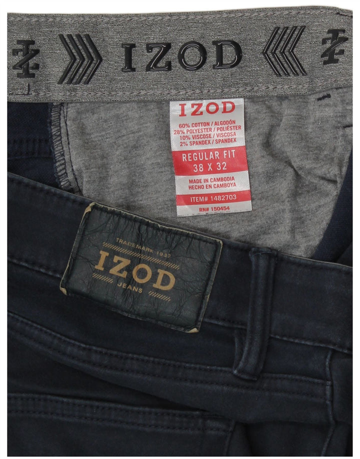 Pantaloni casual da uomo vestibilità regolare Izod W38 L29 blu navy