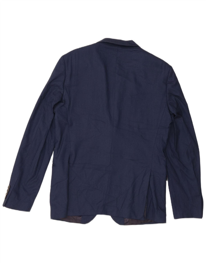 Giacca blazer da uomo a 2 bottoni Zara EU 52 grande poliestere blu navy