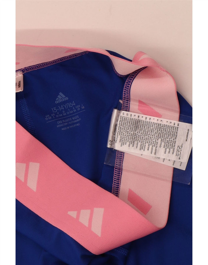 Leggings Adidas Tech Fit Graphic per ragazze 13-14 anni Blu Colourblock