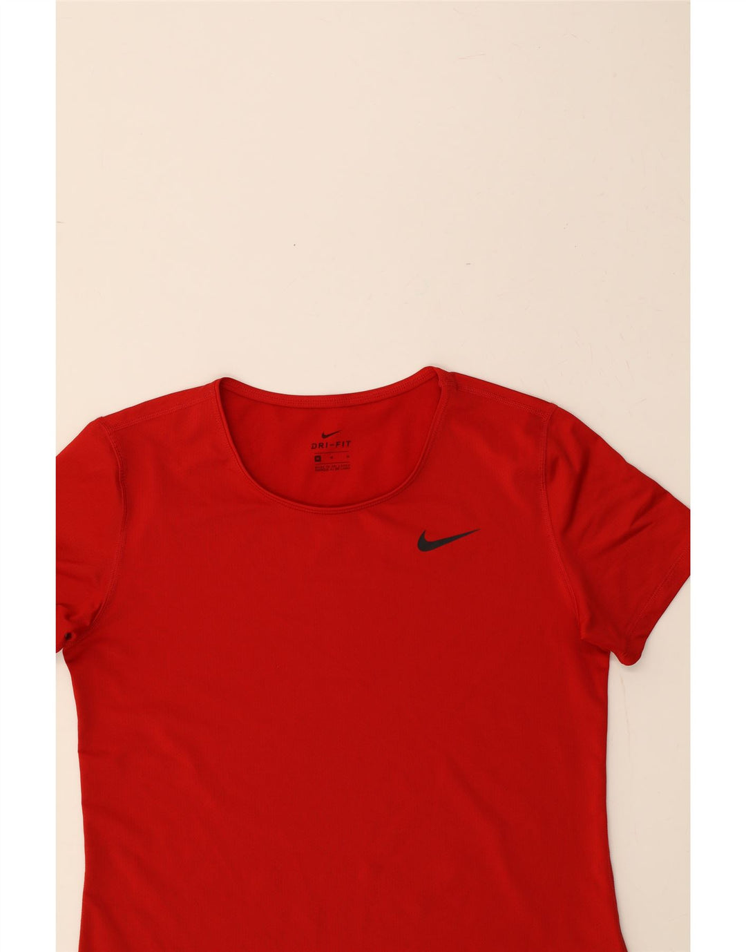 NIKE Womens Dri Fit T-Shirt Top UK 12 Medium Red Polyester Vintage Nike and Second-Hand Nike from Messina Hembry 