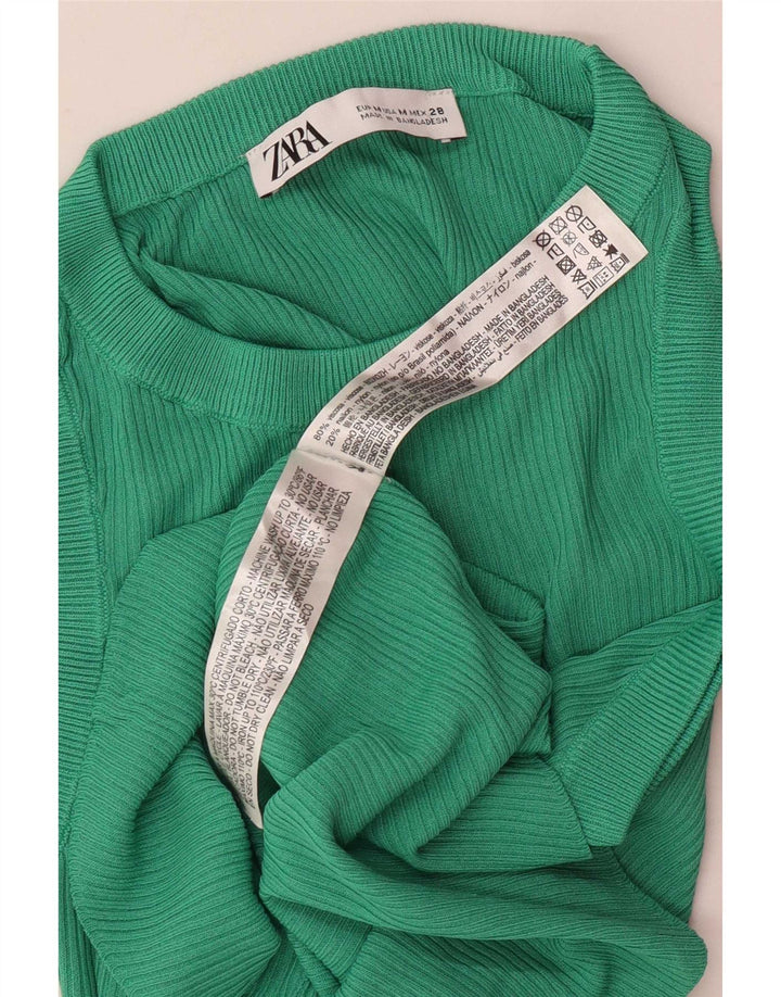 Canotta da donna Zara UK 12 in viscosa verde medio