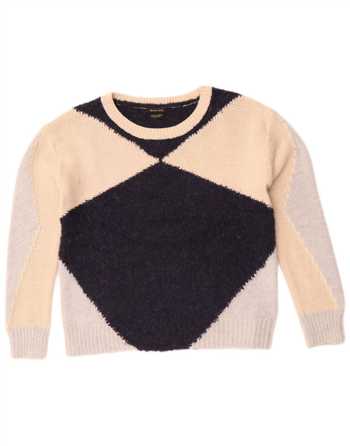 Massimo Dutti Maglione da donna con scollo a barchetta UK 10 piccolo multicolore