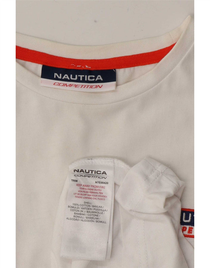 T-shirt grafica da uomo Nautica Top grande in cotone bianco