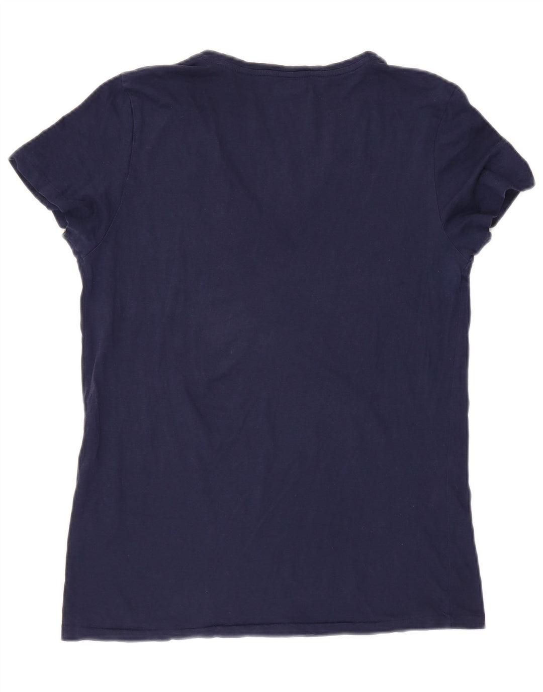 RALPH LAUREN T-shirt da donna Top UK 12 Medio Blu Navy Cotone