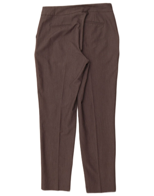 MAGAZZINO Pantaloni da abito slim a vita alta da donna UK 10 Small W30 Grigio