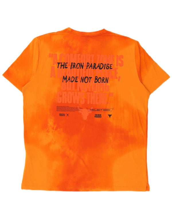 T-shirt grafica da uomo Under Armour Top XL in cotone tie-dye arancione