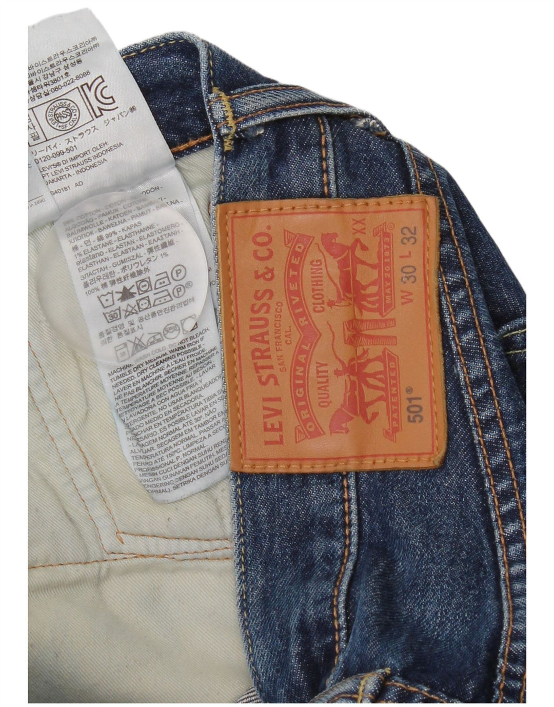 Levi's Uomo 501 Jeans dritti W30 L28 Cotone blu navy