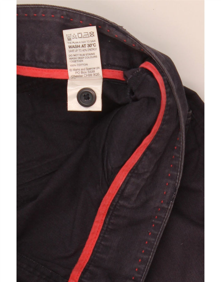 Pantaloni Capri da donna Marks & Spencer UK 10 Small W32 L22 Blu Navy