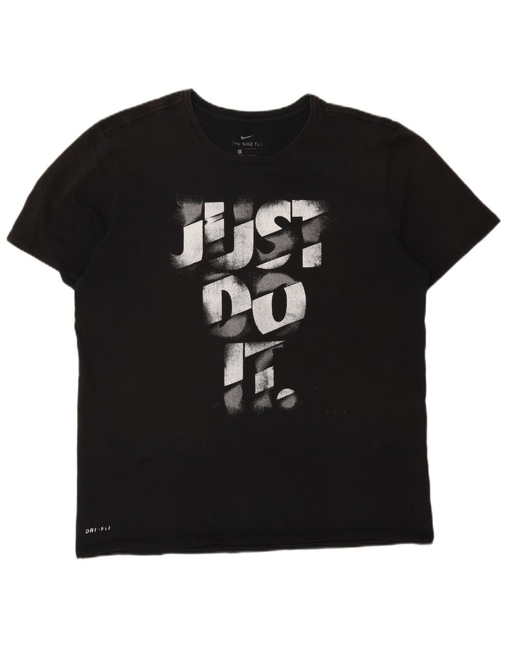 NIKE T-shirt grafica da uomo Dri Fit Top grande in cotone nero