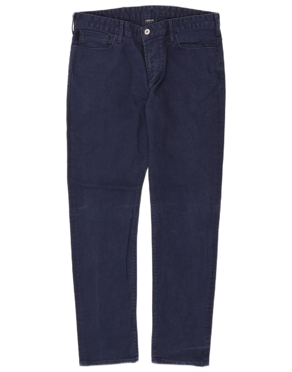 Jeans dritti da uomo Armani W34 L32 in cotone blu navy