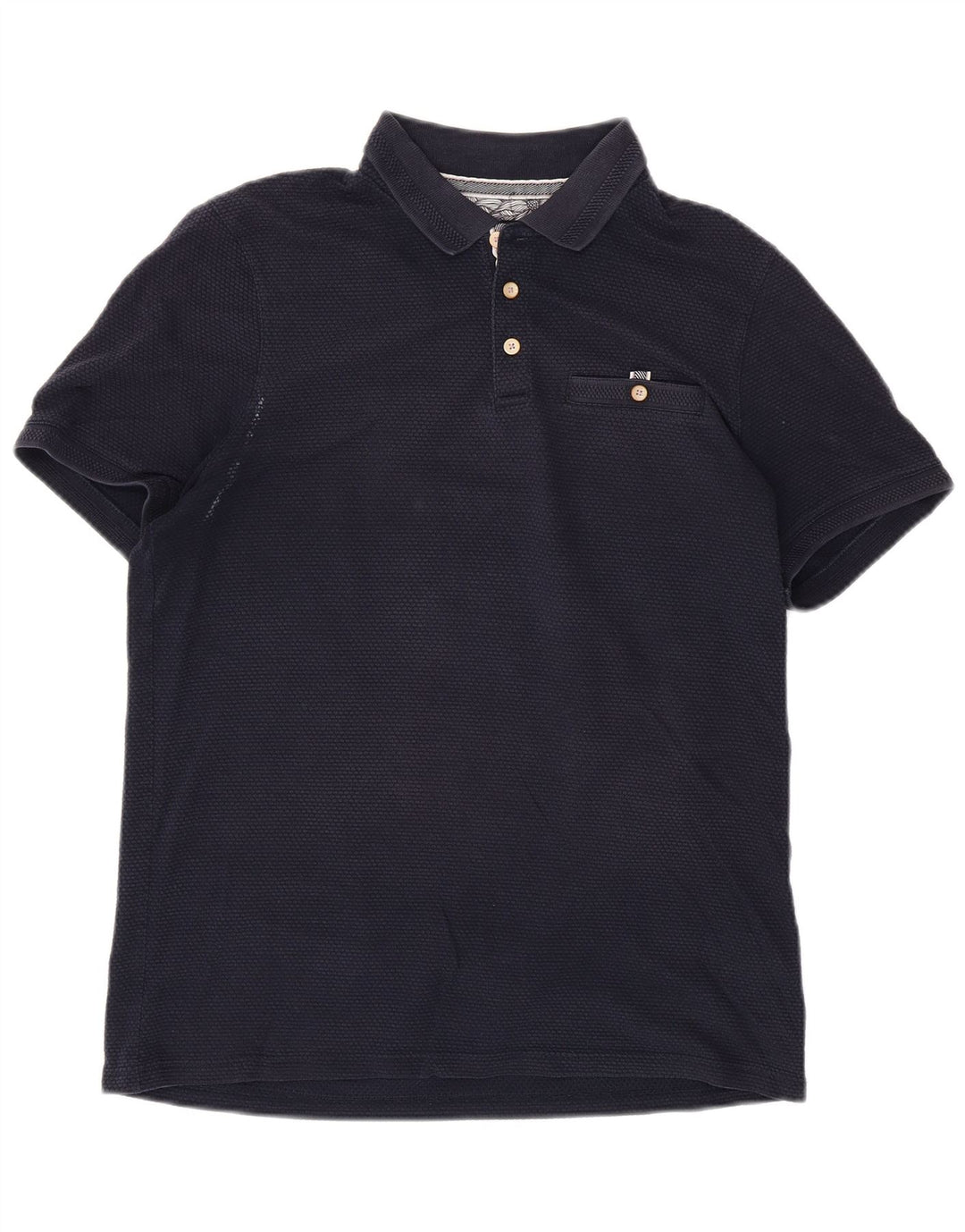 TED BAKER Mens Polo Shirt Size 3 Medium Navy Blue Cotton