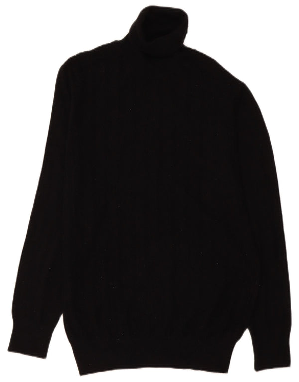 Maglione Zara da uomo con collo alto e viscosa nera media