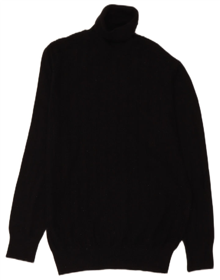Maglione Zara da uomo con collo alto e viscosa nera media